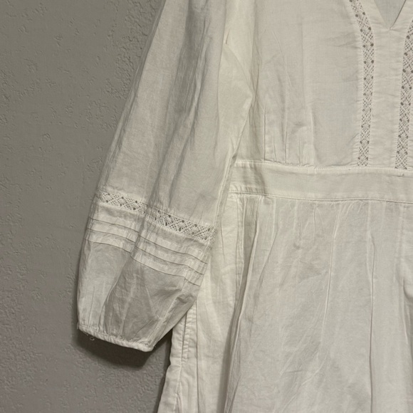 Women's J. Crew White 100% Cotton Long Sleeve Dress - Picture 4 of 10